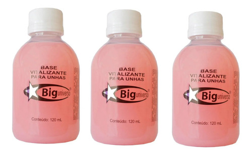 Big Universo Kit C/ 3 Unidades Base Vitalizante Rosa 120ml