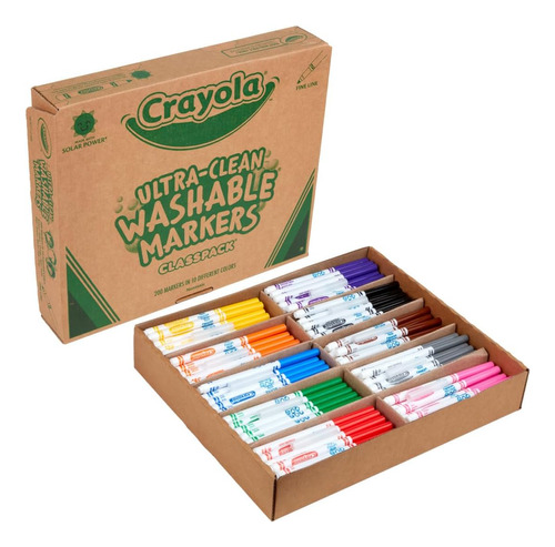 Marcadores Lavables Crayola Ultra Clean Class Pack X200 Unid