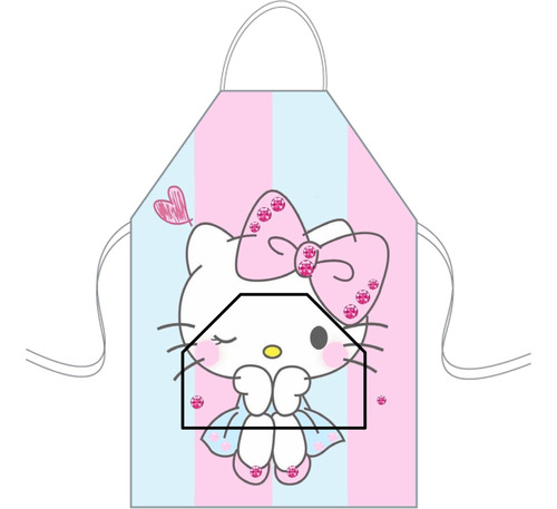 Delantal Cocina Mediano Para Niños Mini Chef Personalizado Hello Kitty 10 Personalizado