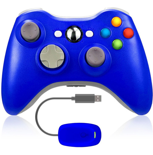 Mando Para Computadora Inalámbrico Azul  Y Xbox 360 