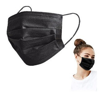 Tapabocas Mascarillas Quirúrgicos Negro Caja 50 Unds