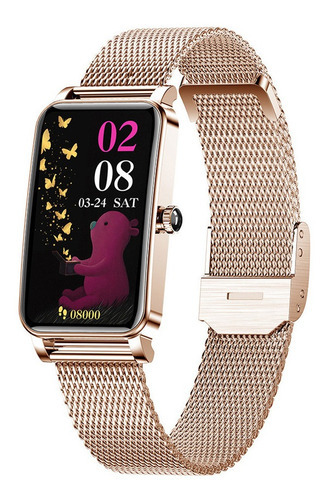 Smartwatch Impermeable Para Mujer Color De La Caja Rose Golden