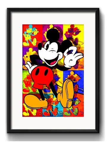 comprar Cuadro Mickey Mouse Pop Art Disney Decoracion Con Paspartú