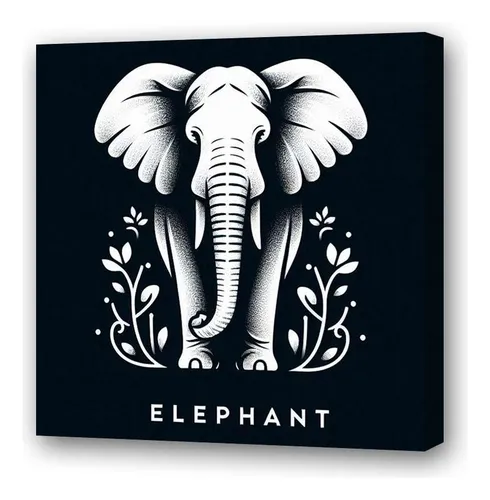 Cuadro 20x20cm Elefante Elephant Animal Trompa Memoria M1