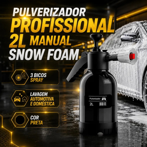 Pulverizador Profissional 2l Snow Foam Potente Com 3 Bicos Spray