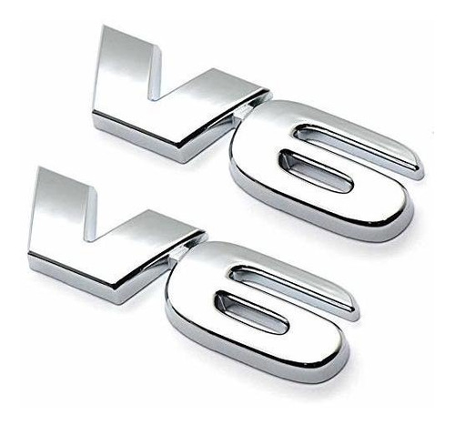 Emblema Logo  2x 3d Metal Adhesivo V6 Camión Coche Insignia