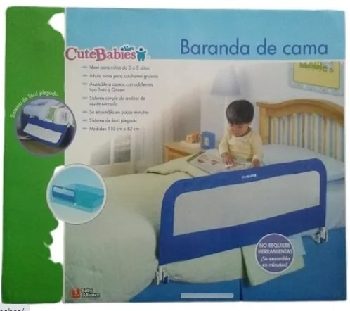 Imagen 3 de 3 de Baranda De Seguridad Para Cama 110 X 52 Cm Cutebabies