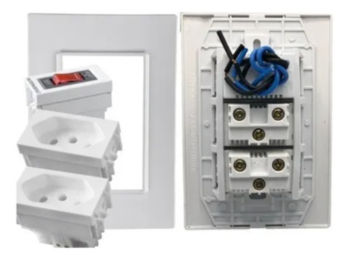 Conjunto 1 Tomada 10a + Modulo Protetor Bivolt Slim- Ilumi