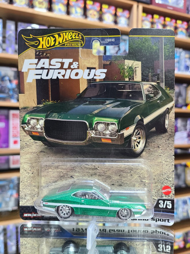 Hot Wheels Premium 1972 Ford Gran Torino Fast & Furious Color Verde Musgo