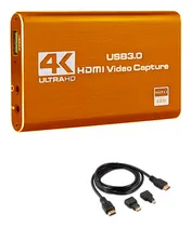Comprar Capturador De Video Hdmi Usb 3.0 Dorado + Adaptador Hdmi