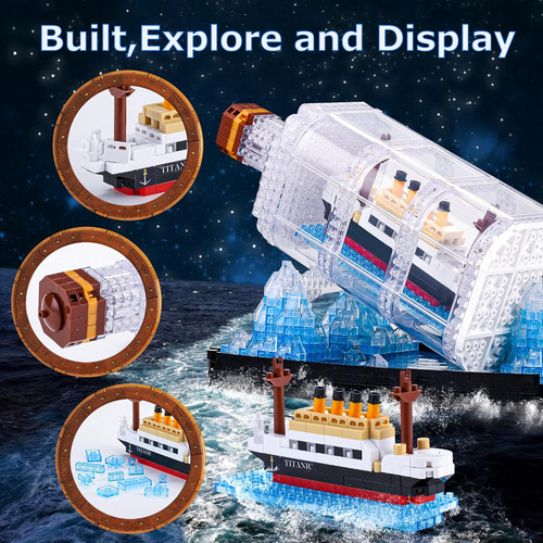 Miniset De Construcción Titanic Ship In A Bottle, Titanic To