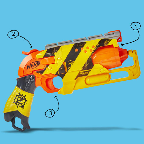 Nerf Zombie Strike Hammershot Blaster Acción De Martillo