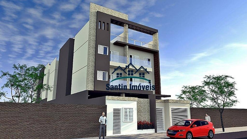 Cobertura Com 2 Dormitórios ,50 % Coberta,lavabo,vaga De Garagem À Venda, 75 M² - Santa Maria - Santo André/sp - Co0454