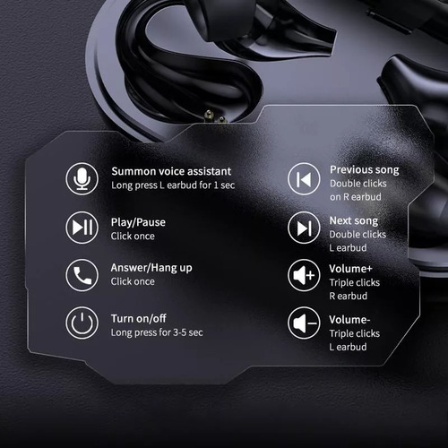 Auriculares Bluetooth Conducción Osea Auriculares A Prueba D