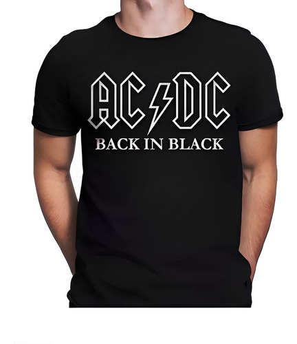 Camiseta Ac Dc Back In Black Camisa Banda Rock Heavy Metal