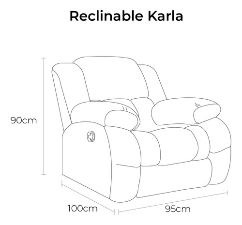 Sofá Reclinable Karla Con 3 Ajustes De Posiciones Color Gris