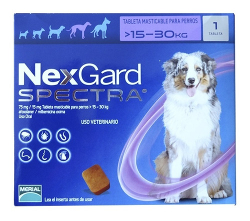 Nexgard Spectra 15 - 30kg Parásitos Pulgas Garrapatas 