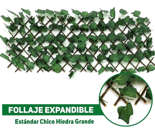 Follaje Artificial (muro Verde) Expandible C/base Madera