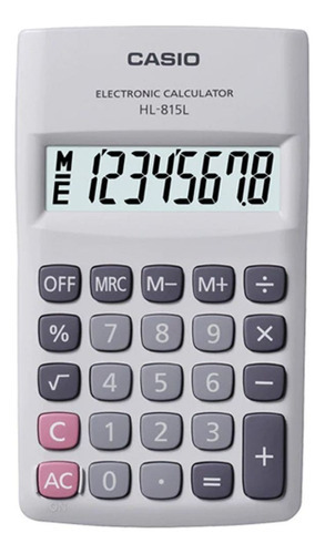 Imagen 1 de 1 de Calculadora De Mano Bolsillo Casio Hl 815l Color Blanco