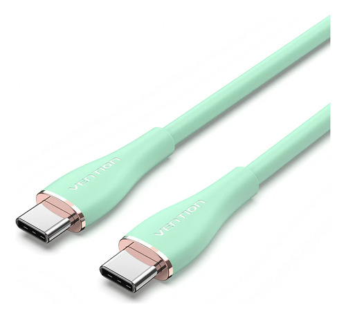 VENTION Cable USB-C, PD 100W Carga Rapida Silicon Verde 1 Metro Cargador Y Datos 480 Mbps Para Pc Notebook Macbook Celular Tablet Auriculares