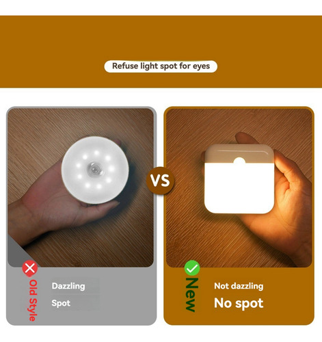 Lámpara Led Recargable Con Sensor De Movimiento Para Dormito