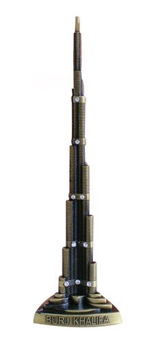 Adorno Figura Torre Burj Khalifah  Coleccion Metal H18cm