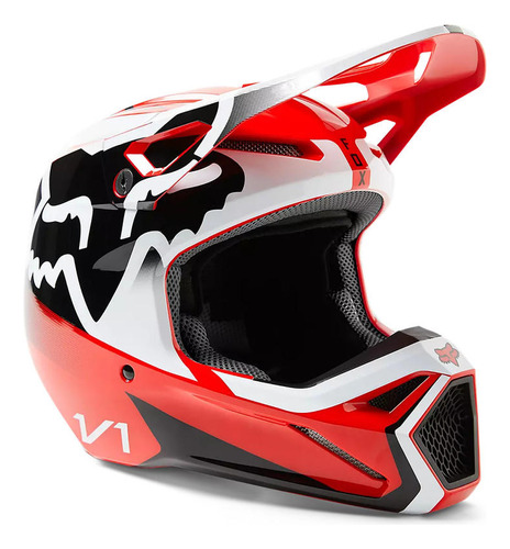 Casco Moto V1 Leed Rojo Fox