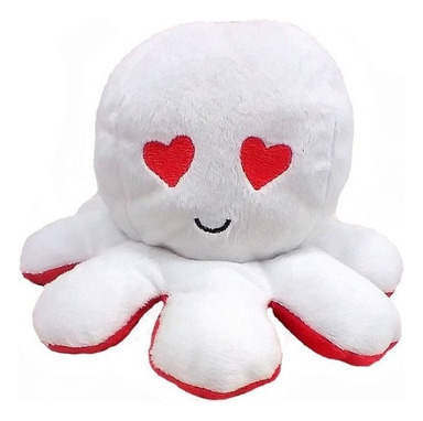 Peluche de pulpo reversible blanco y rojo de Rei Pet