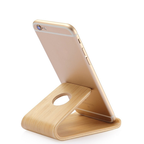 Suporte De Mesa Universal Celular Tablet Smartphone Madeira