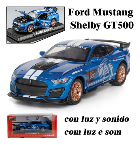 Ford Mustangcobras Shelby Gt500 Miniatura Metal Coche 1/32 .
