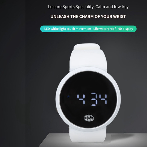 Reloj Digital Led Con Pantalla Táctil Ajustable, Impermeable