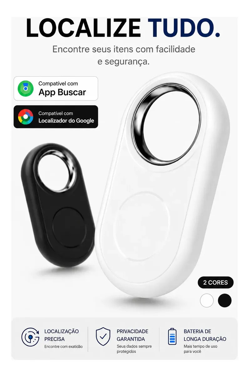 Smart Tag Compatível iPhone Ios E Android Certificado Google Branco