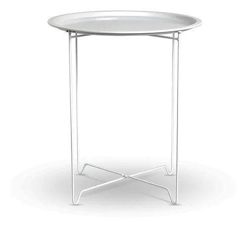 Mesa Auxiliar Apoyo Plegable De Acero Living Estar Interior