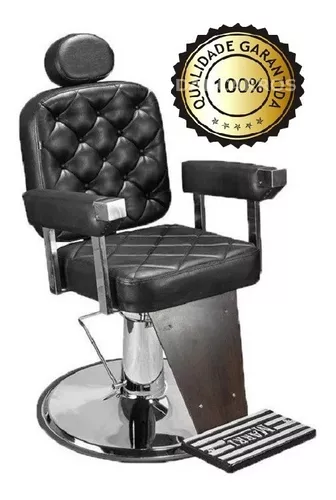 Cadeira Poltrona Para Salão Cabeleireiro Barbeiro Preto em Promoção na  Americanas