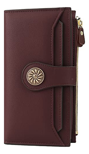 Billeteras Mujer  Travelambo - Cartera De Piel Auténtica Enc