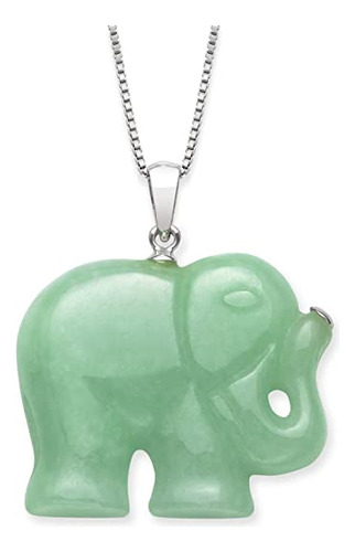 Belacqua Collar Con Colgante De Elefante De Jade Natural De