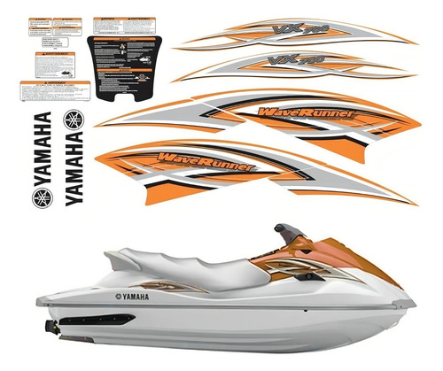 Adesivo Jet Ski Para Yamaha Vx 700 Wave Runner Laranja 20027