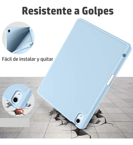Funda Para iPad Air 5 Air 4 Generación 10.9 Pulgadas Con Lápiz Ranura Azul Claro