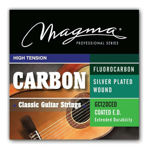 Cuerdas Guitarra Clásica Magma Coated Ht Carbono Gc120ced