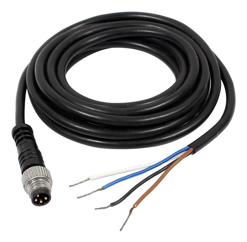 Uxcell M8 2 M Cabeza Recta Macho 4 Pin Cable Electrico C