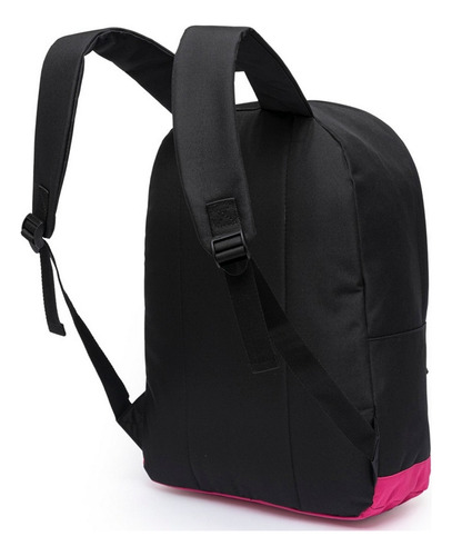 Mochila Feminina Escolar Espaçosa Resistente Juvenil Cor Preto Desenho Do Tecido Liso