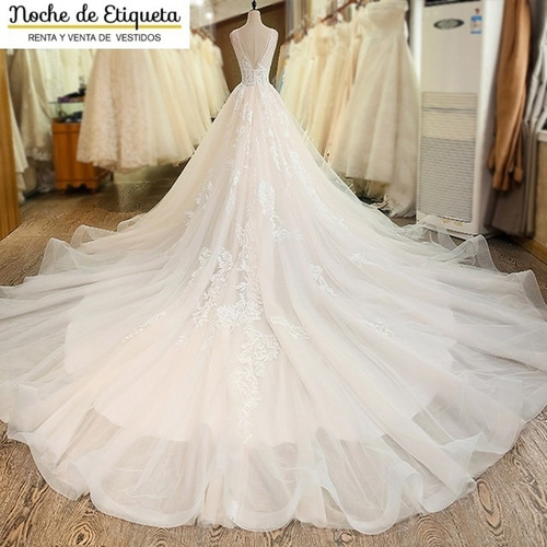 Vestido De Novia Nuevo Corte A Escote V Bordado