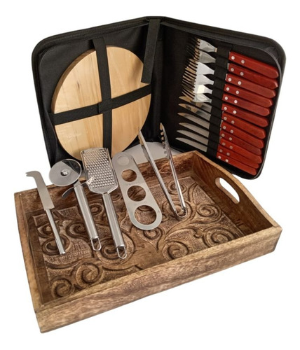 Set De Pasta Y Tabla Para Quesos Con Cubiertos Mod. Btna