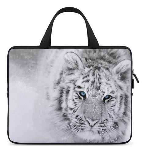 Bolsa Computadora Portatil Duradera Diseño Tigre Blanco Como