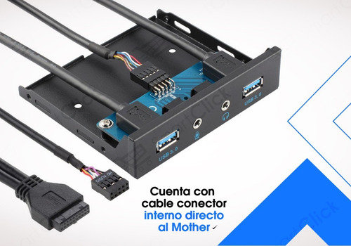 Panel Frontal Pc 3.5 Usb Puertos 3.0 + Audio Entrada Salida