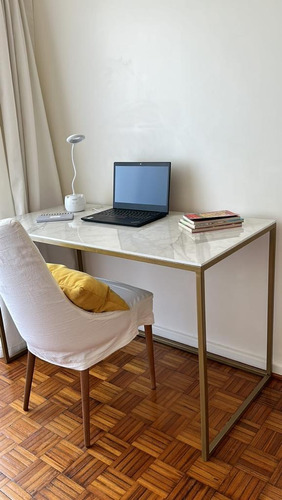 Imagen 9 de 10 de Escritorio Estudio Moderno Mesa Lateral Apoyo Simil Marmol