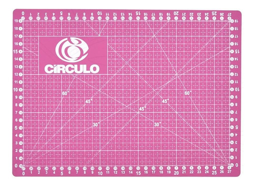 Base de corte de doble cara con forma de círculo rosa, 22 x 30 cm