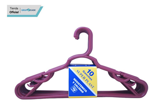 Imagen 4 de 7 de Ganchos Para Ropa De Plástico 10 Pzas Varios Colores
