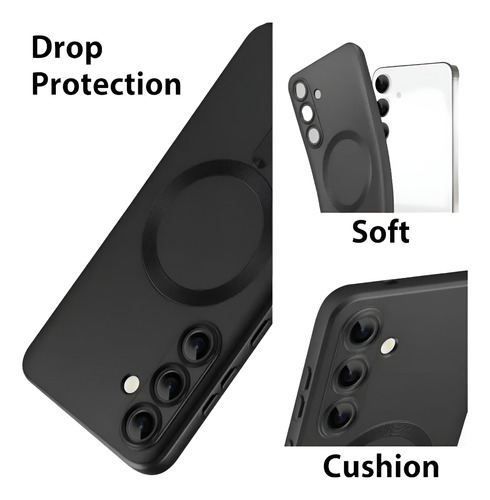 Funda Magsafe Protector Lente Cámara Uso Rudo Para Samsung Negro S25 Plus