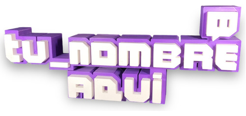 Letrero Nombre Personalizado Twitch Tv Streamer Cartel 3d 